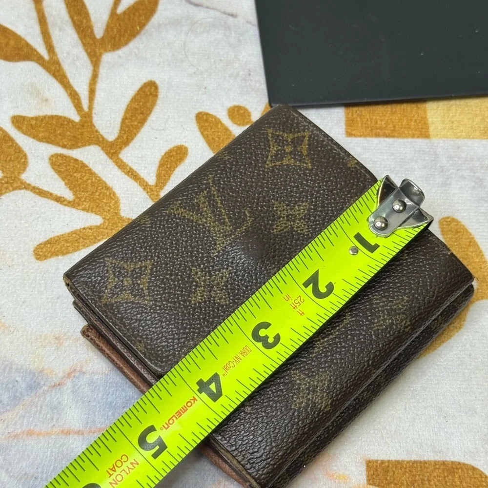 Louis Vuitton Brown Monogram Wallet with Gold Button